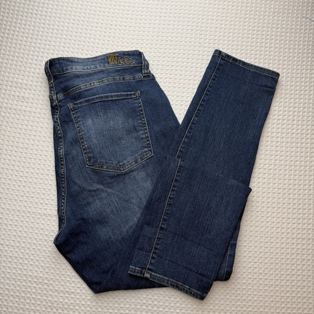 Kut from the Kloth Katy Boyfriend Jeans Medium Wash Blue Straight Leg Size 14W